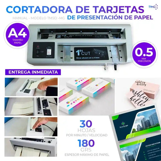 Cortadora de tarjetas de presentación de papel tamaño A4 alta velocidad y precisión modelo TMSD-MG 180 grs