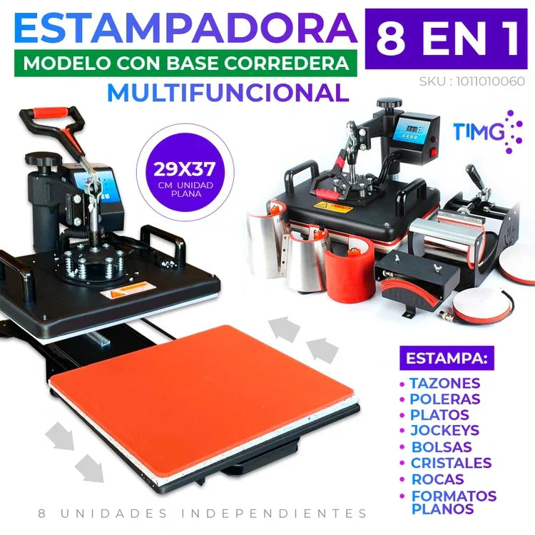 Estampadora multifuncional 8 en 1 con sistema corredera SY801P