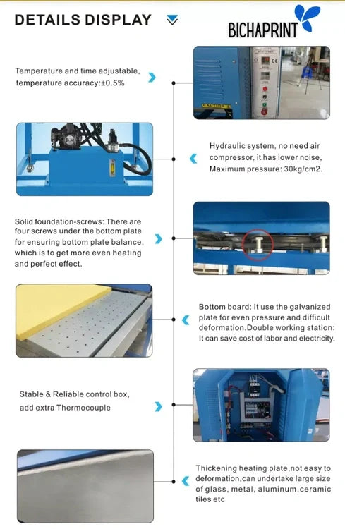 Máquina de Sublimación de Calor Plano Hidráulica 80x100 y más