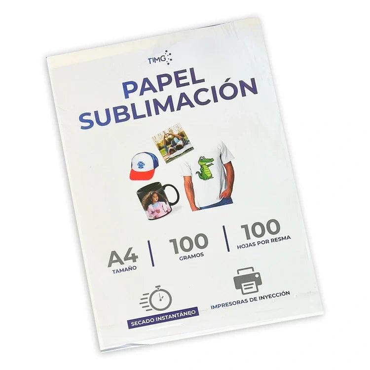 Papel Sublimación Secado Instantáneo 100 Hojas 100 Grs A4 A3 Timg Chile 2053