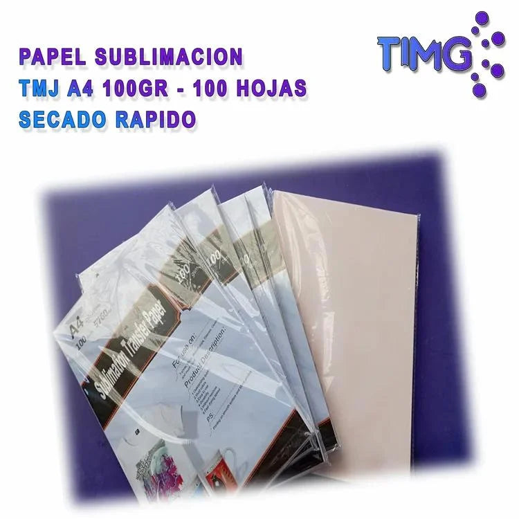 Papel Sublimación Secado Rápido 100 Hojas 100gr A4 Estampados Timg Chile 0372