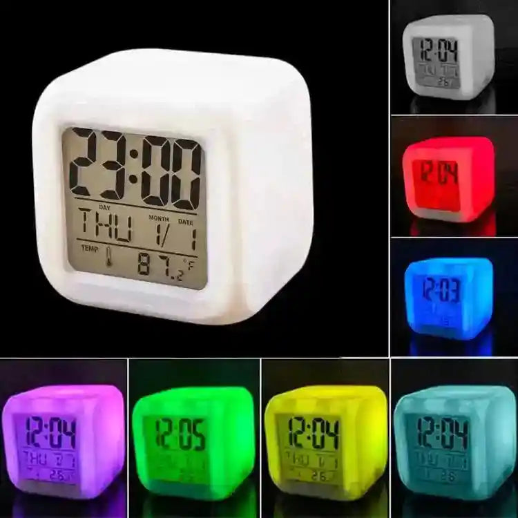 Reloj digital tipo cubo con 3 caras sublimables metálicas