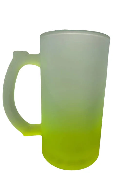 Vaso shopero para sublimar Vidrio 16oz Base de Color Cervecero sublimable