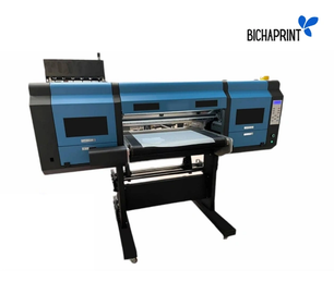 Plotter UV DTF Blue - 2 cabezales XP600 - Cama de arrastre para FILM AB - CYMKW